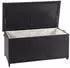 Proregal Poly-Rattan Kissenbox 51x100x50cm Premium Schwarz