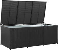 vidaXL Gartenbox Poly Rattan 180x90x70 cm Schwarz