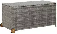 vidaXL Garten-Auflagenbox Hellgrau 120x65x61 cm Poly Rattan