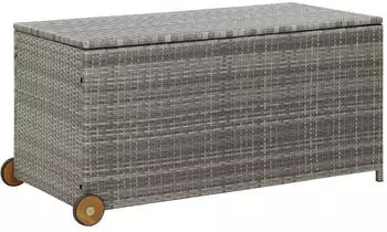 vidaXL Garten-Aufbewahrungsbox 130x65x115 cm Poly Rattan hellgrau