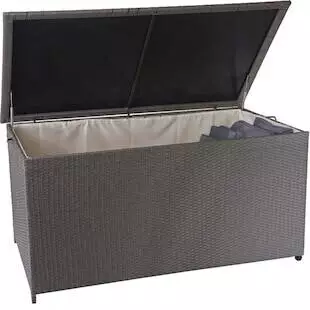 Mendler Truhe Premium 80x160x94cm 950L grau (67114)