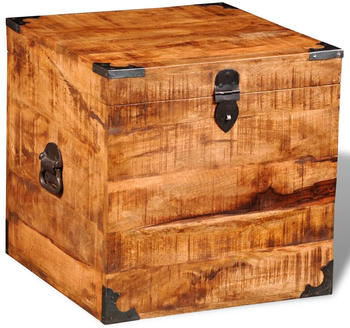 vidaXL Aufbewahrungstruhe Quadratisch Raues Mangoholz