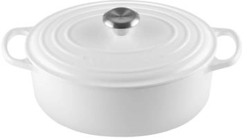 Le Creuset 21178291302430 Gusseisen oval Auflaufform 5 qt. wei SS KNOB