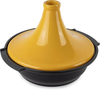 Peugeot Atlas Tajine 30 cm Gusseisen mit Keramikdeckel safrangelb (62163)