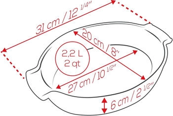 Appolia Auflaufform oval in rot (31 cm Länge)