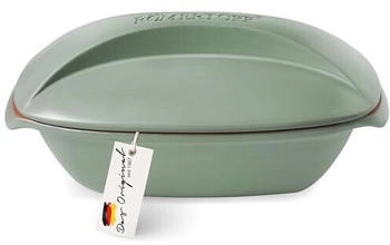 Römertopf Culinario Keramik Bräter 3 Liter für 4 Personen Grün mit Deckel backofengeeignet