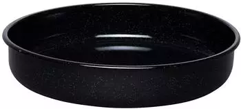Riess Backform aus Emaille, rund in schwarz (38/7 cm)