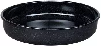 Riess Backform aus Emaille, rund in schwarz (30/6 cm)