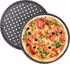 Relaxdays 4 x Pizzablech rund Anthrazit