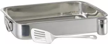 Relaxdays Auflaufform 3-teiliges Set Silber
