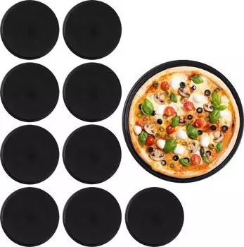 Relaxdays Pizzablech 10er Set Schwarz