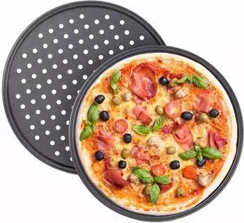 Relaxdays 20 x Pizzablech rund Anthrazit