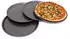 Relaxdays Pizzablech rund 4er Set Anthrazit