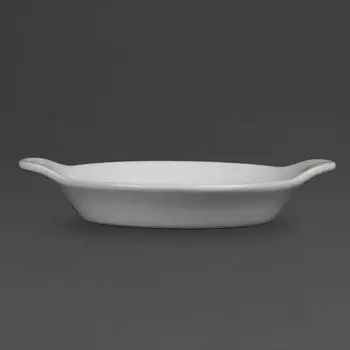 Olympia Whiteware runde Gratinschalen weiß 17 x 14cm