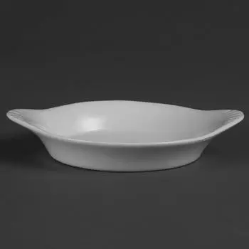 Olympia Whiteware runde Gratinschalen weiß 15,6 x 12,6cm