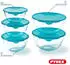 Pyrex Prep & Store Rührschüssel-Set mit Deckel, Borosilikatglas, 5-tlg. (1x0,5L + 2x1L + 2x2L)