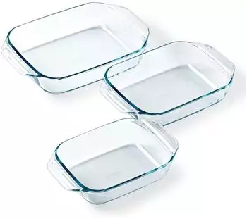 Pyrex Irrésistible 3er-Set rechteckige Glasauflaufformen 20-25-28cm (PYR3426470296434)