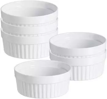 Ritzenhoff & Breker Bianco Auflaufform rund, Porzellan, wei&szlig;, &oslash; 15cm, 0,55L, 6er-Set