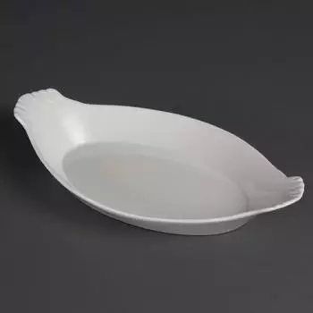 Olympia Whiteware ovale Gratinschalen weiß 320x177mm, 6 Stück (W423)