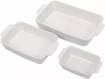 Eh Excellent Houseware Neta Auflaufformen-Set, 3 Größen, weiß