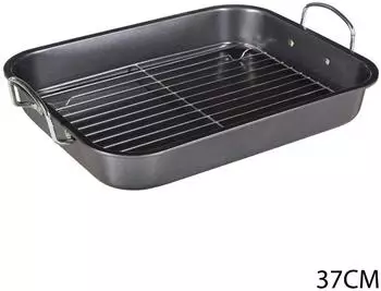 Paris Prix Bratpfanne mit Grillrost aus Edelstahl, 37x29cm