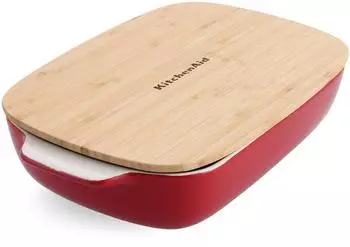 KitchenAid Small Baker with Lid Steinzeug, Antihaft-Keramik, rot (CC006104-001)