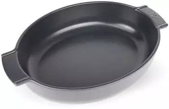 Peugeot Appolia ovale Auflaufform, Keramik, schiefergrau, 40cm (60565)