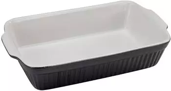 CreaTable Classic Black & White Auflaufform, Steinzeug, schwarz/weiß (23531)