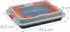 Relaxdays Backblech mit Transportdeckel 3-in-1, 40,5x32,5cm, schwarz/rot (10047952_47)