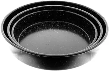 Almina Tepsi Backblech 3er-Set, Granit, schwarz, &Oslash;28/32/36cm (AL-0198)