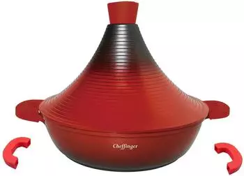 Cheffinger Tajine Aluguss Ø32cm Induktion, rot (CF-TAJ-32-Rot)