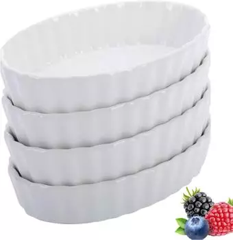 Westmark Cr&egrave;me-Br&ucirc;l&eacute;e-Sch&auml;lchen oval, Porzellan, 4er-Set (23302260)