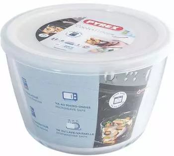 Pyrex Runde Form mit Deckel, transparent, 1,6L (155P001)
