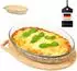 eluno Glas-Auflaufform oval mit Bambusdeckel, 3L