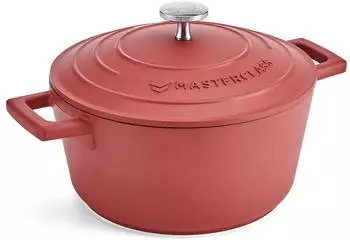 MasterClass Schmortopf mit Deckel aus Aluminiumguss 2,5L, rot (MCMCRD20RED)