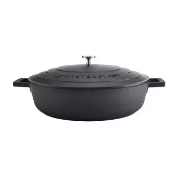MasterClass Aluminiumguss-Auflaufform, flach, schwarz, 32cm, 5L (MCMSCRD32)