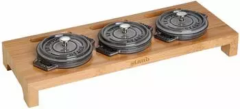 Staub Servierst&auml;nder f&uuml;r 3 Mini-Cocottes, Bambus (1190698)