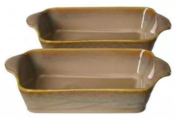 Ritzenhoff & Breker Tortosa Auflaufform eckig 25x14cm 2er-Set, braun, Steingut