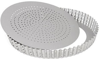 Patisse 03572 Quicheform Gelocht mit Losem Boden, Stahl, Silber, 24 x 24 x 7 cm