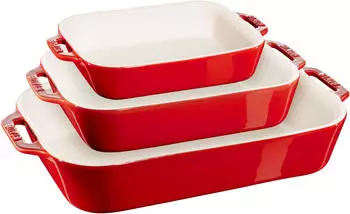 Staub Ceramique Ofenformenset 3-tlg kirsch-rot