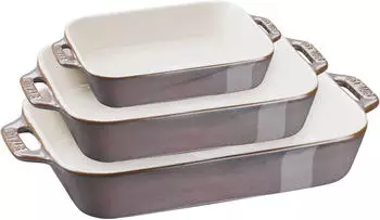 Staub Ceramique Ofenformenset 3-tlg antik-grau