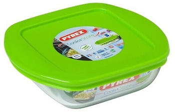 Pyrex Square glass oven plate with lid Cook & Store 25x22 cm