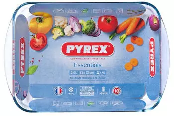 Pyrex Rectangular Glass Lasagna Plate Essentials 35x23 cm Pyrex Rectangular Glass Lasagna Plate Essentials 35x23 cm