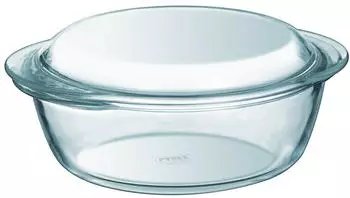 Pyrex Round glass casserole with lid Essentials Pyrex Round glass casserole with lid Essentials
