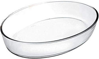 ibili Auflaufform Kristall oval 26x18x6 cm aus Glas, transparent, 26 x 18 x 6 cm