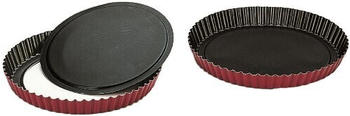 ibili Quicheform Venus 24 cm, Stahl, schwarz/rot, 24 x 24 x 6 cm