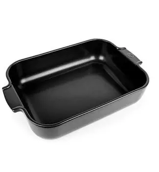 Peugeot Appolia rectangular ceramic oven dish, matt black 36 cm