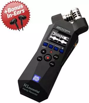 Zoom H1essential Audio-Recorder mit In-Ear-Kopfhörer (h1es-af33-pr)