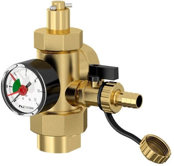 Flamco Schnellkupplung FLEXFAST A 1" für Flexcon Gefäße mit Manometer und Absperrventil (27293)