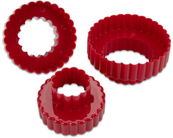Städter Ausstechform rund gewellt 4-9 cm Set 3-tlg. Kunststoff Rot